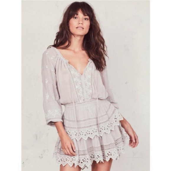 LoveShackFancy Dresses & Skirts - LoveShackFancy Short Embroidered Popover Dress